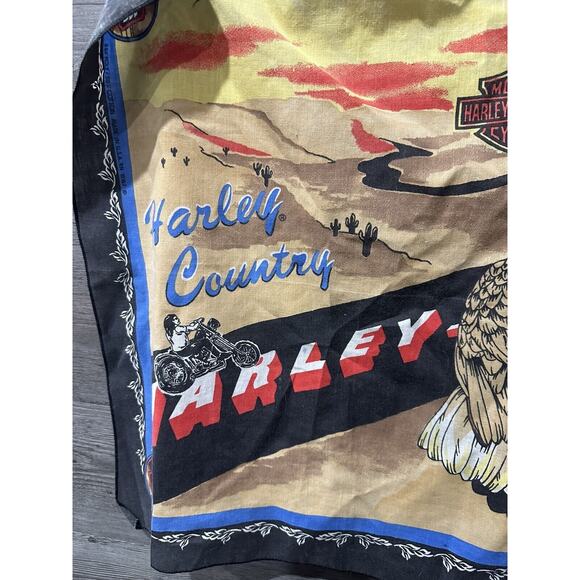 VINTAGE Harley Davidson Eagle Bandanna Made in USA Harley Country 20” X 20” - Picture 4 of 6